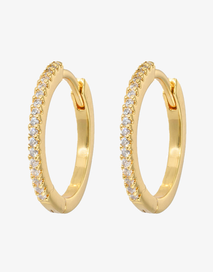 Emilia White Slim Hoop Earrings - Medium - Simply Beach UK