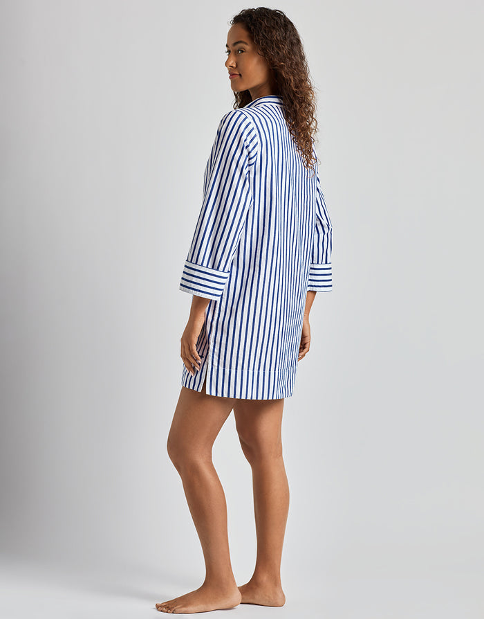 Lauren Ralph Lauren Wide Cuff Tunic Cover Up - Blue and White - Simply Beach UK