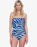 Gottex Wildest Dream Bandeau Swimsuit - Multi Blue - Simply Beach UK