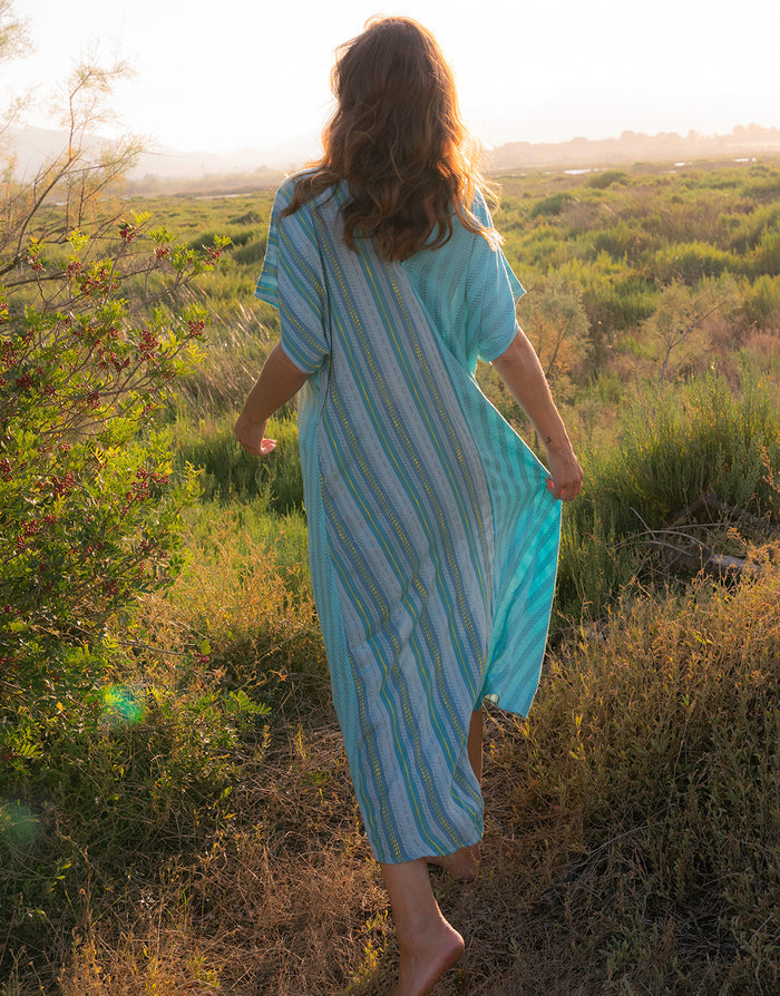 Pitusa Yin-Yang Kaftan - Blue - Simply Beach UK