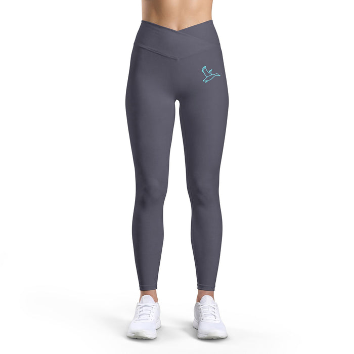 Yoga Leggings — Women's High-Waist Luxe Leggings with Minimal Dove Logo