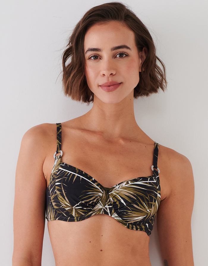 Charmline Yucca Flash Underwired Bikini Set - Black Khaki - Simply Beach UK