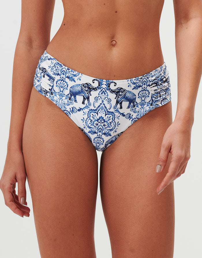 Jo Severin Zuri Gathered Side Bikini Pant - Porcelain - Simply Beach UK